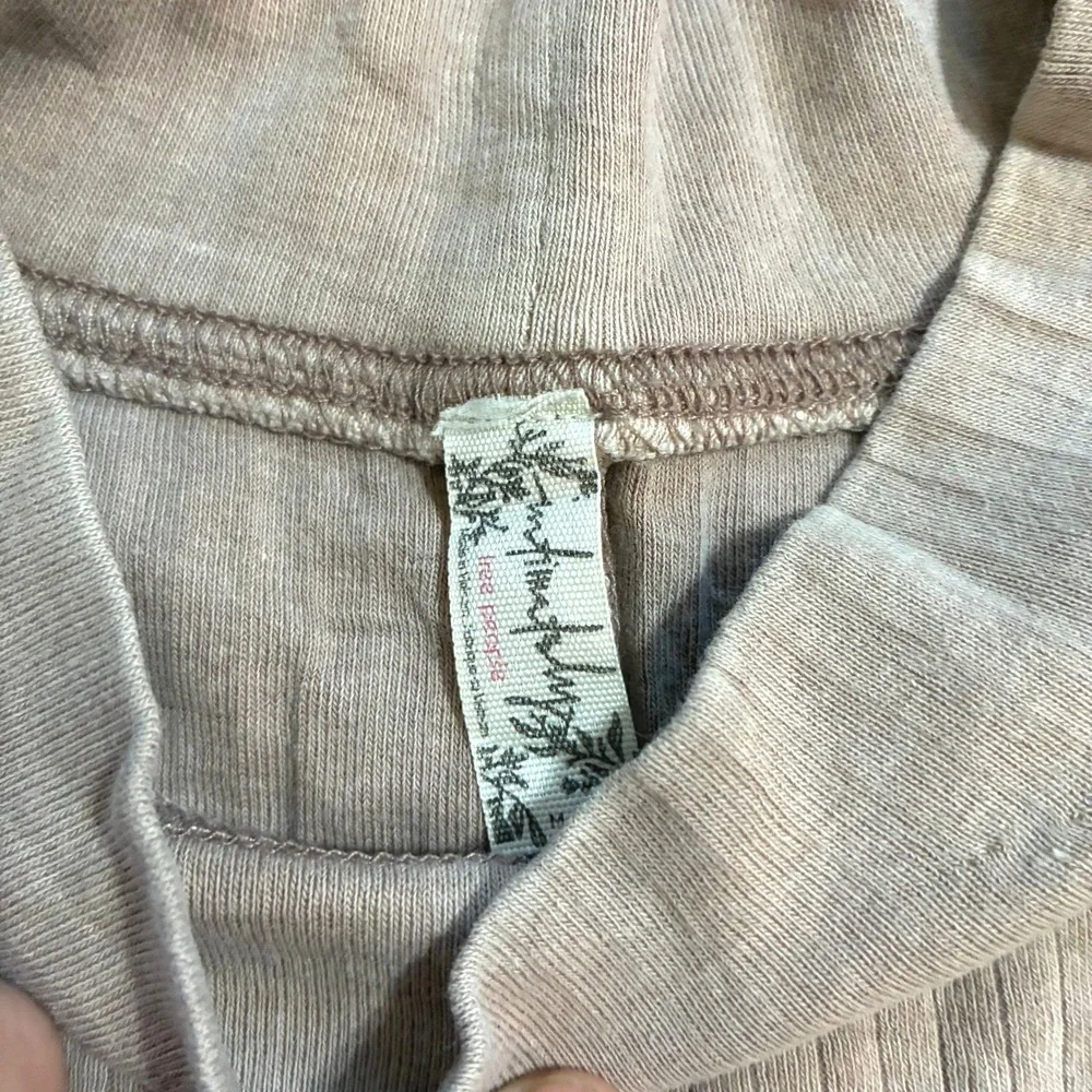 Intimately Free People Rickie Mock Neck Long Sleeve Top Neutral Boho Medium